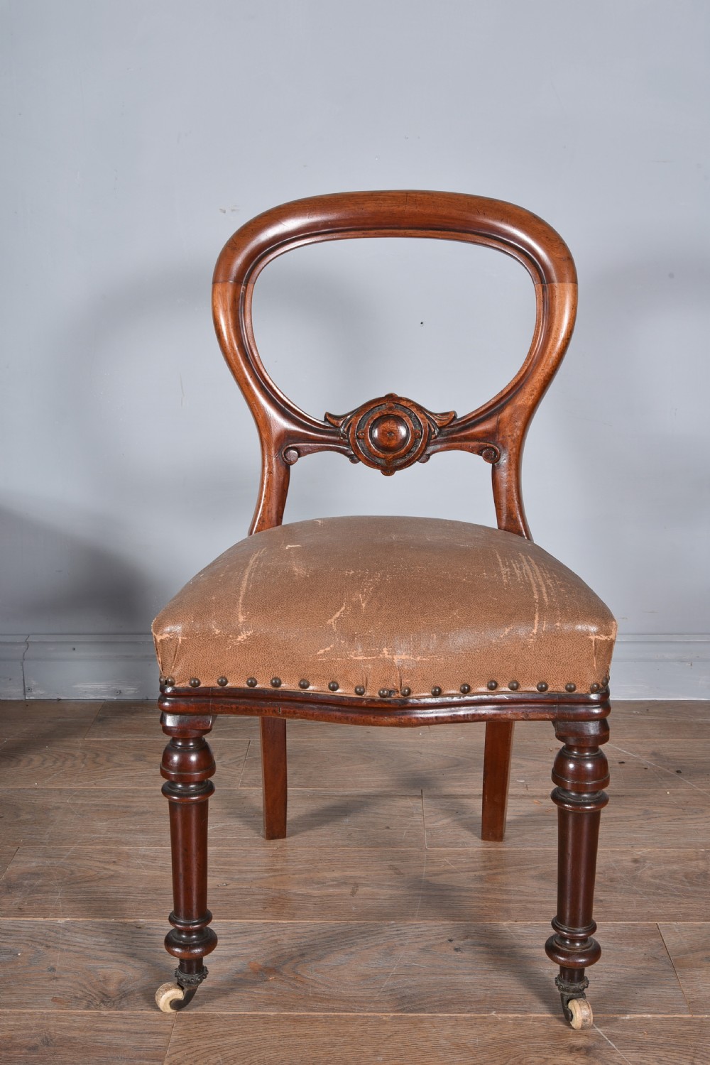 set of six Victorian mahogany dining chairs  View III