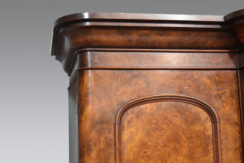 Victorian burr walnut triple breakfront wardrobe  View IV