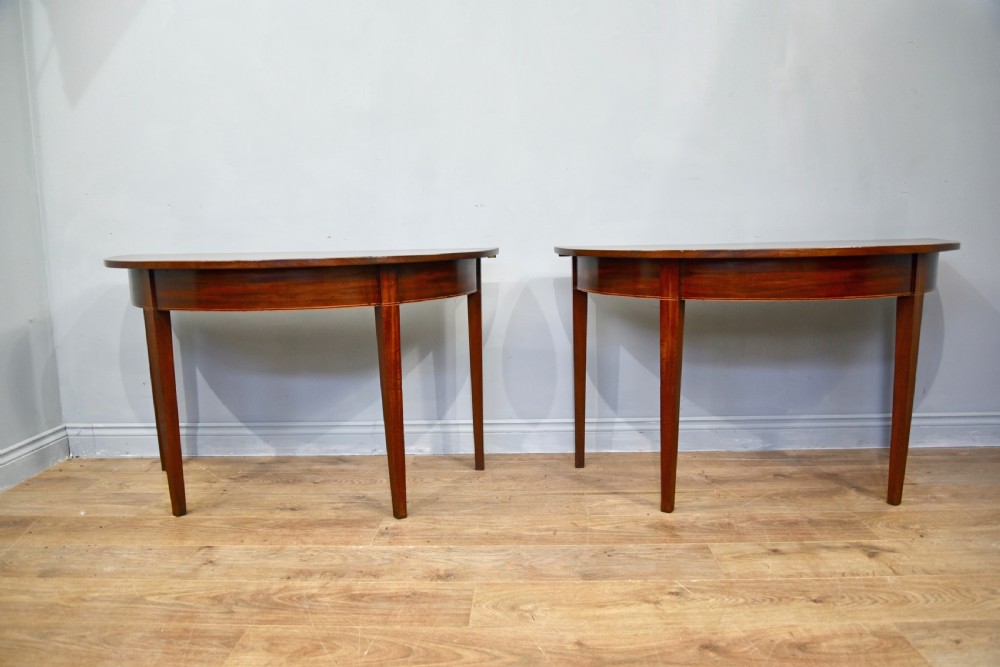 Pair of Georgian mahogany console tables  View II