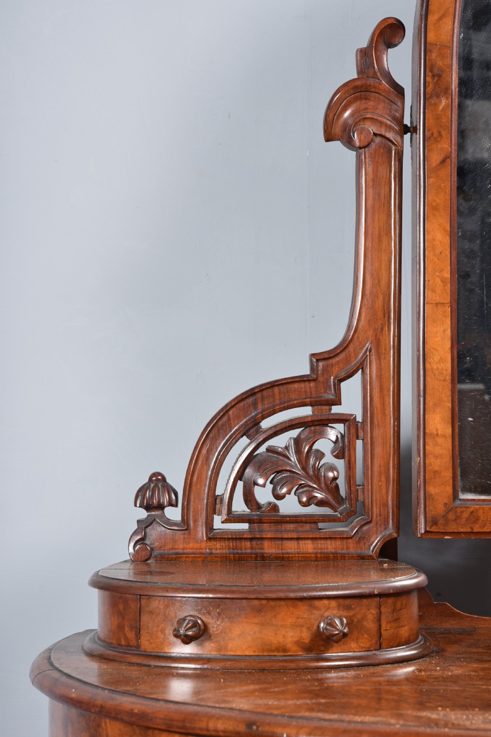 Victorian burr walnut Duchess dressing table  View III