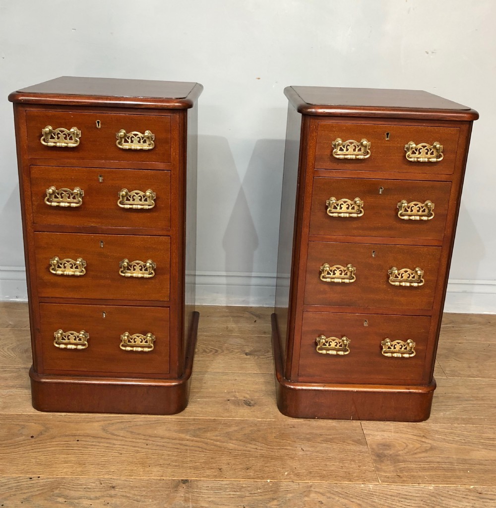 Pair of Victorian mahogany bedside chests of drawers 