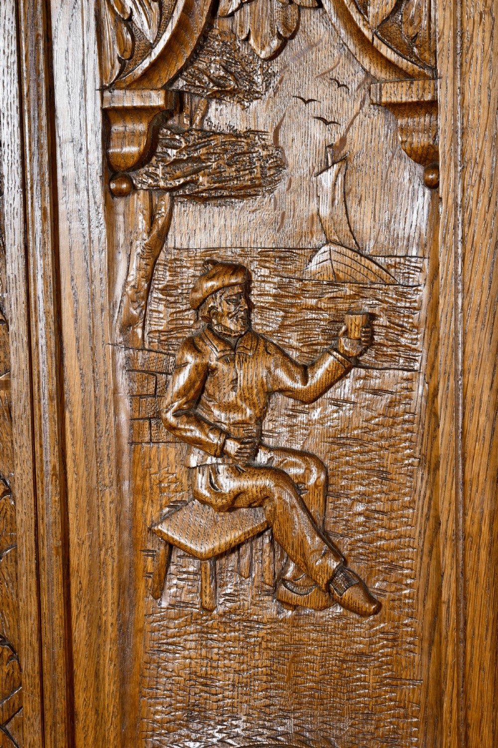 carved oak flat pack triple wardrobe  View IV