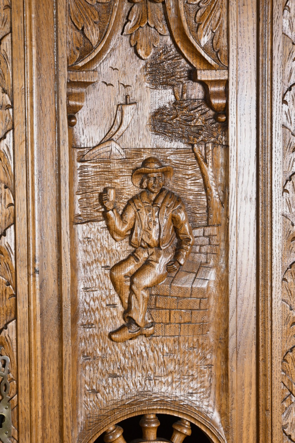 carved oak flat pack triple wardrobe  View V