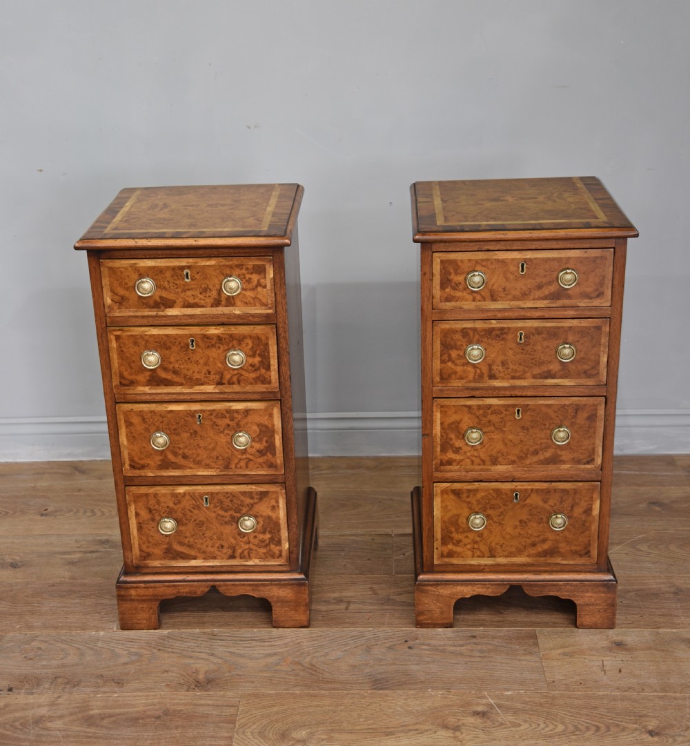 pair of Victorian walnut bedside chests of drawers 