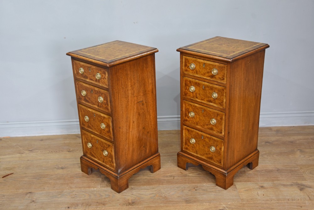 pair of Victorian walnut bedside chests of drawers  View II