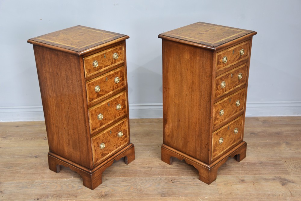 pair of Victorian walnut bedside chests of drawers  View III