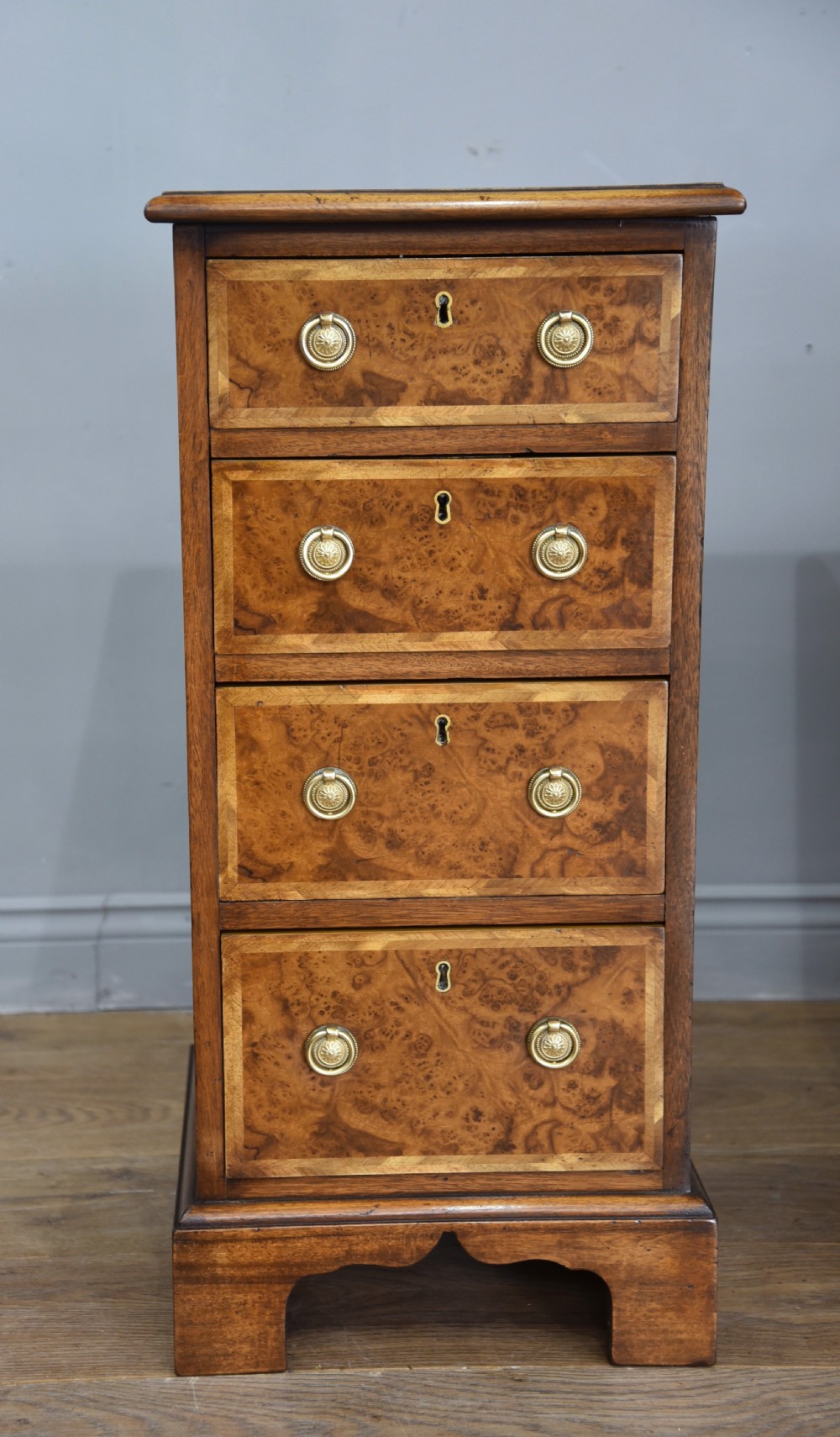 pair of Victorian walnut bedside chests of drawers  View V