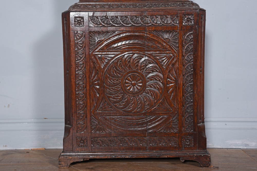 carved oak Grandfather clock John Gladstone Biggar  View V