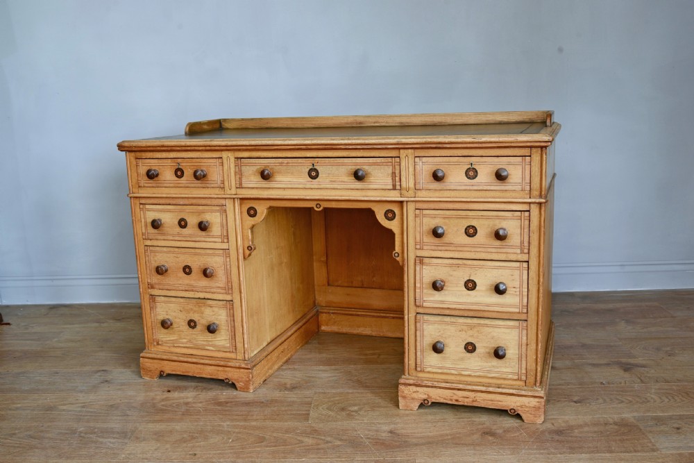 Victorian Ash pedestal desk  View II