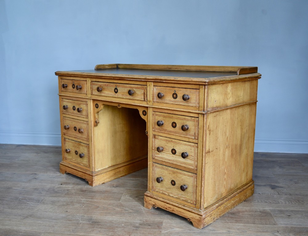 Victorian Ash pedestal desk  View IV