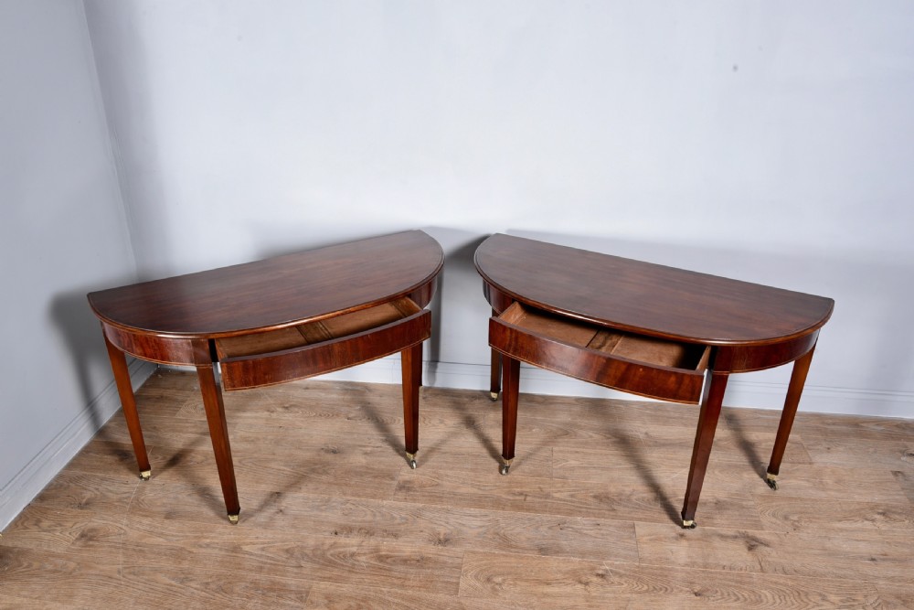 pair of Georgian mahogany console tables  View III