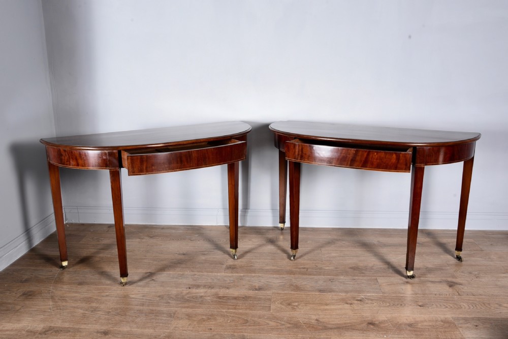 pair of Georgian mahogany console tables  View V