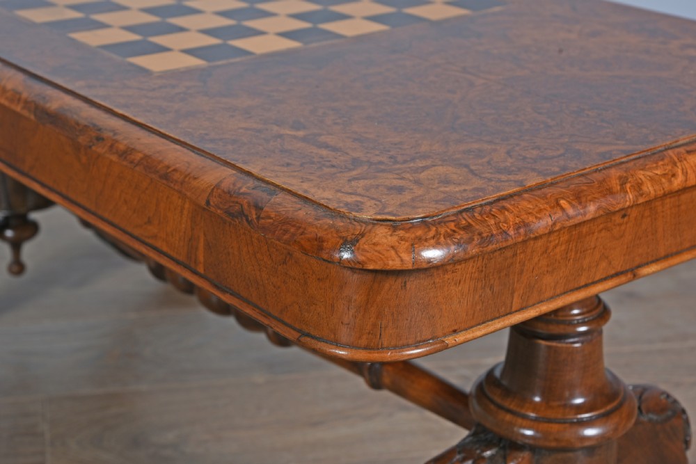 Victorian walnut chess top coffee table  View V