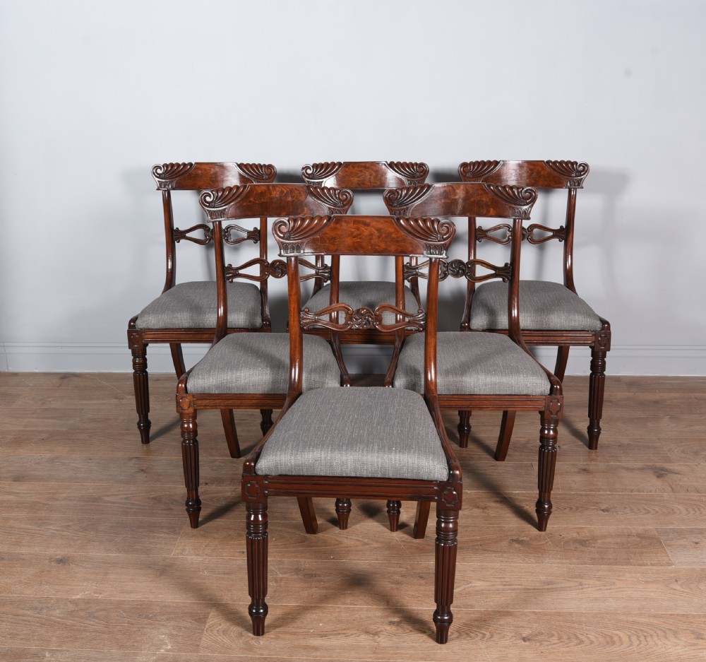 set of six regency mahogany dining chairs attributed to Gillows 