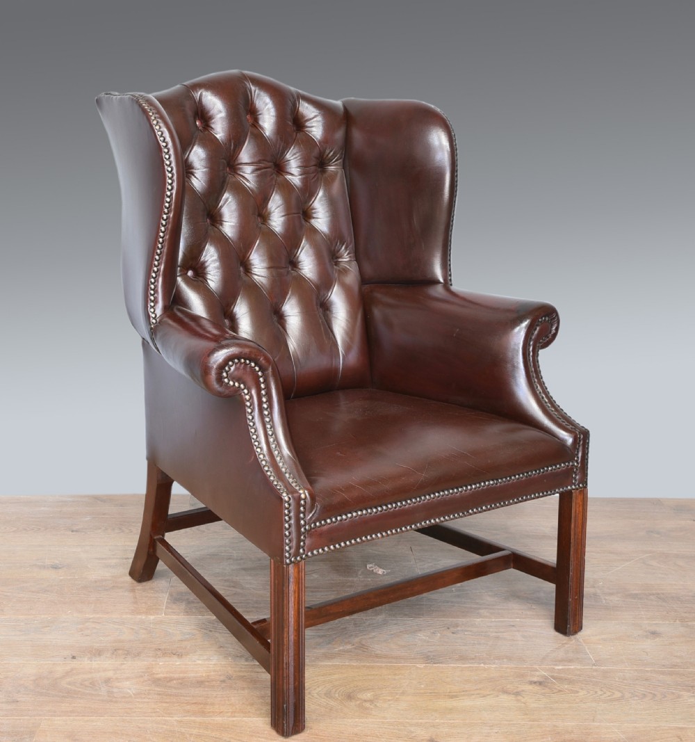 leather wing chair 