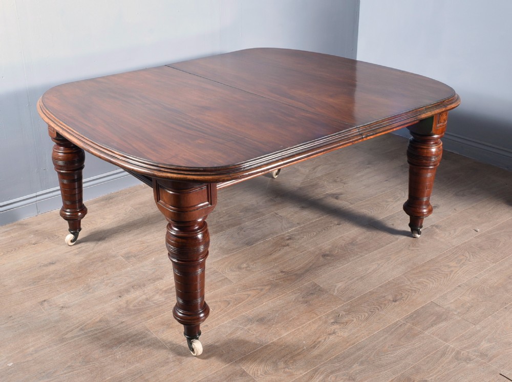 large Victorian mahogany extending dining table seats 12  View II