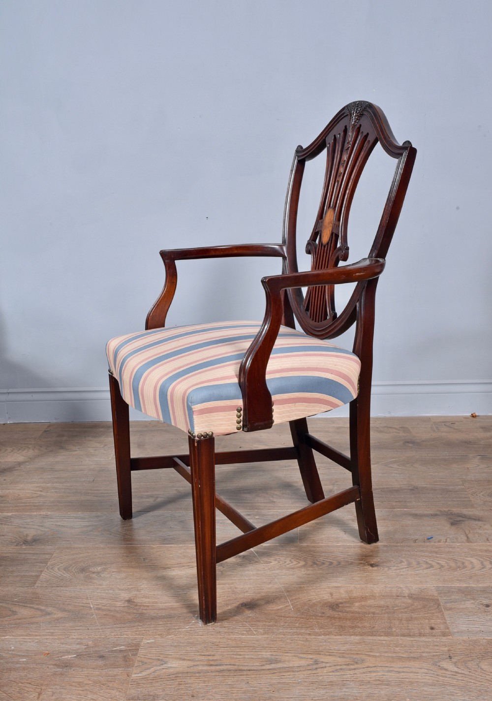 Set of eight Sheraton revival mahogany dining chairs  View III