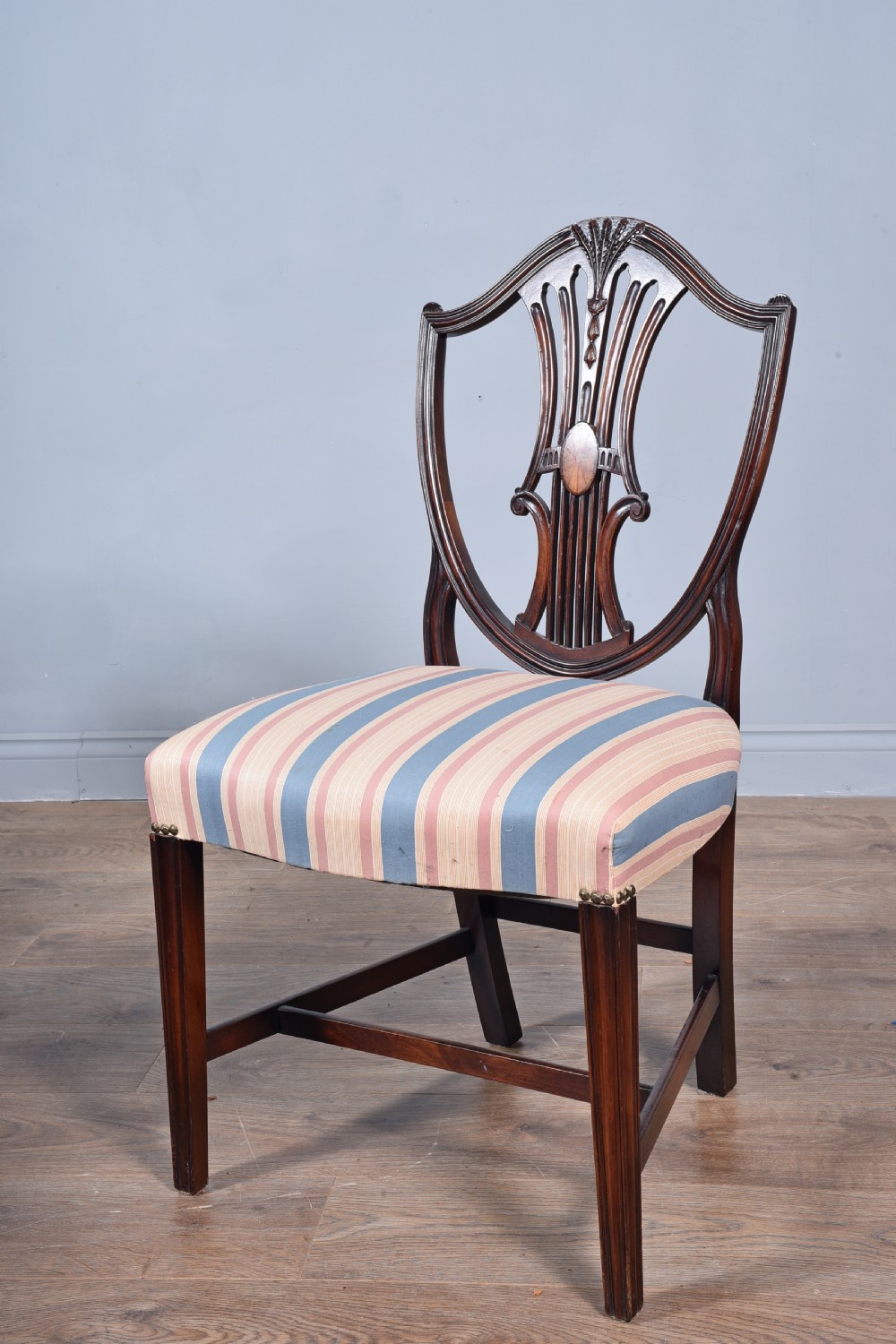 Set of eight Sheraton revival mahogany dining chairs  View V