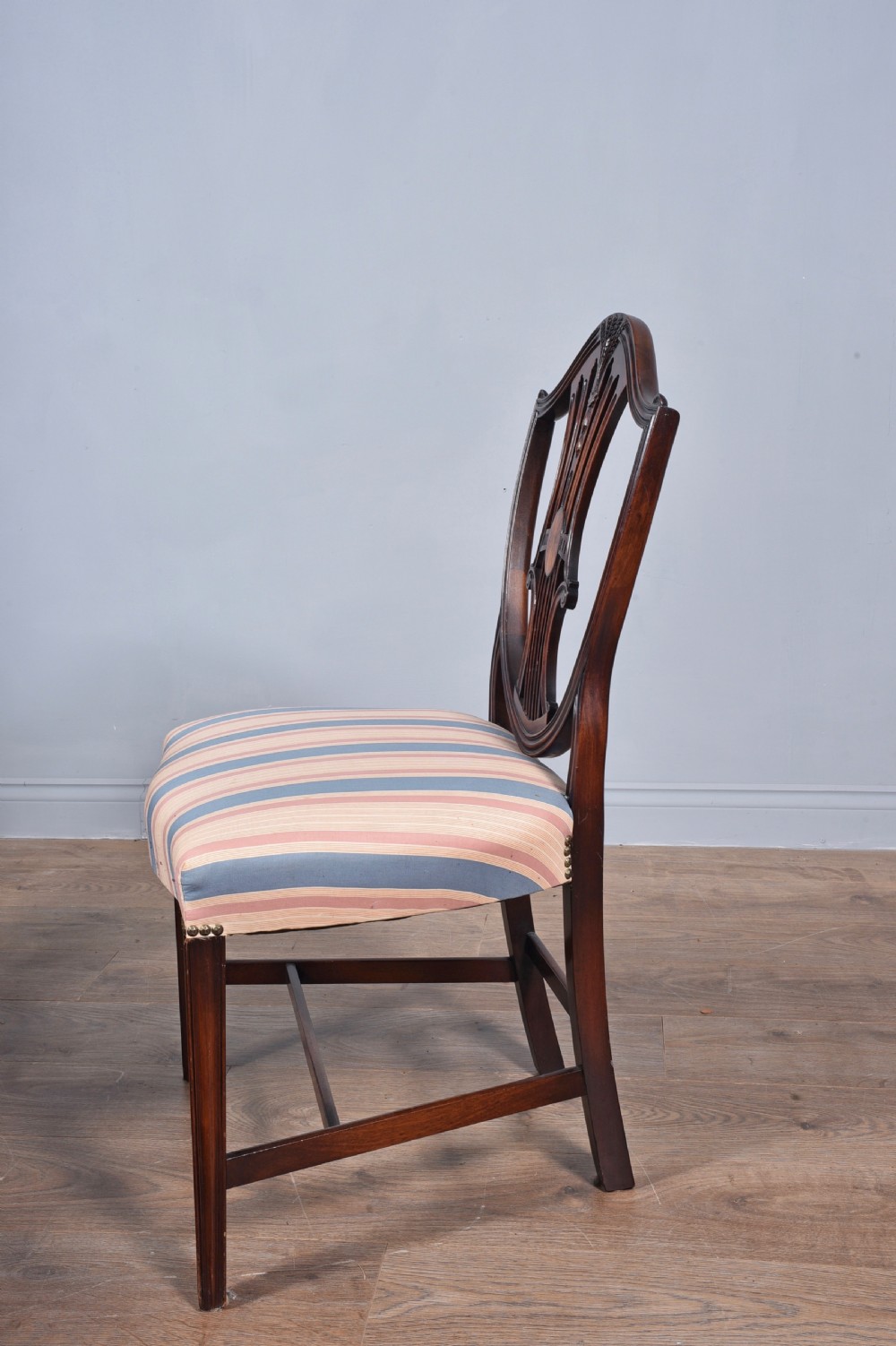 Set of eight Sheraton revival mahogany dining chairs  View VI