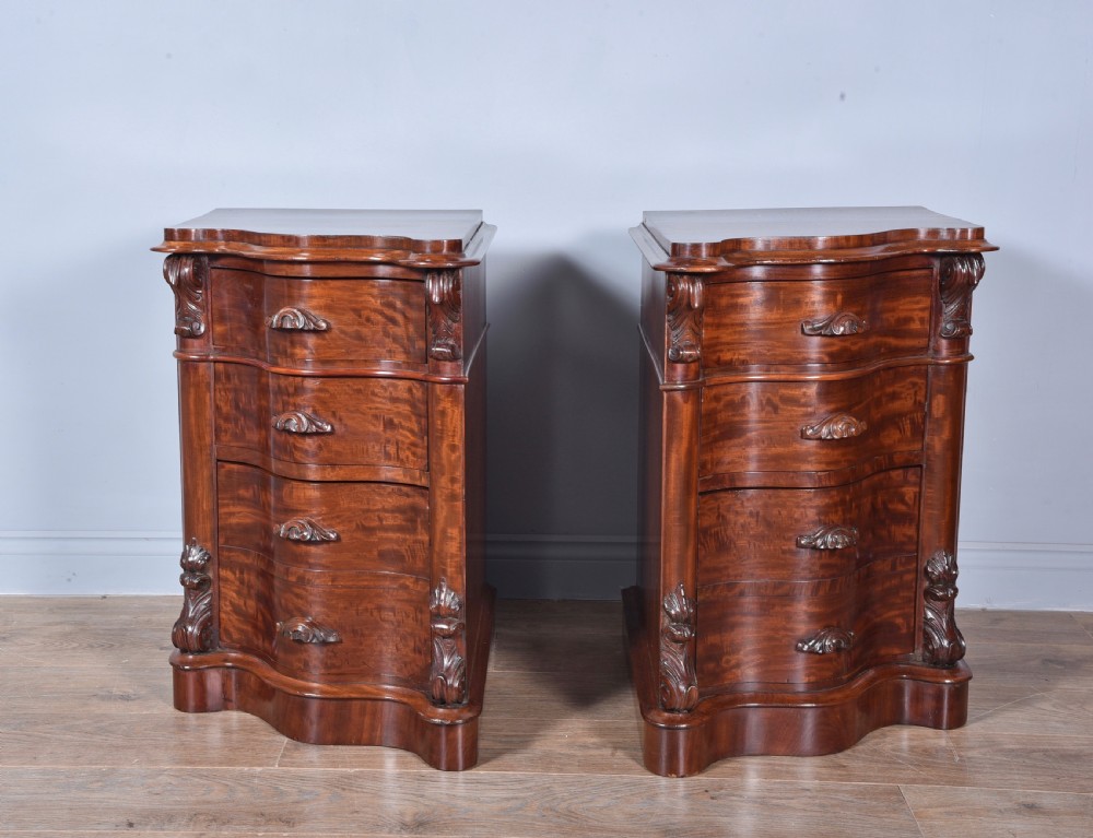 Pair of Victorian mahogany bedside chests of drawers 