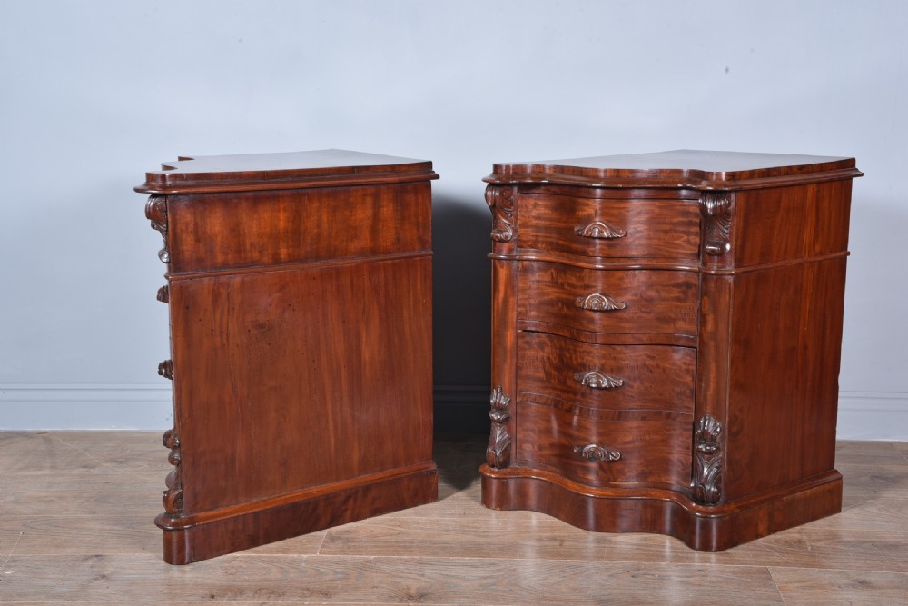 Pair of Victorian mahogany bedside chests of drawers  View II