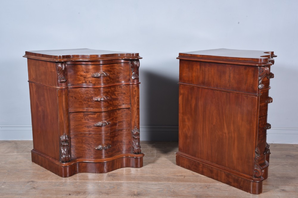 Pair of Victorian mahogany bedside chests of drawers  View III