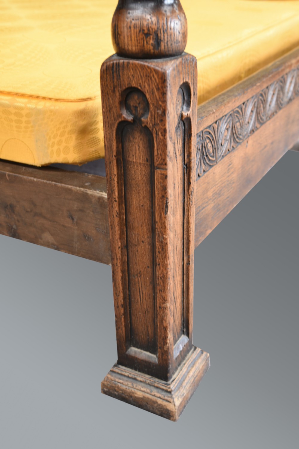 Carved oak four poster full tester double bed  View IV