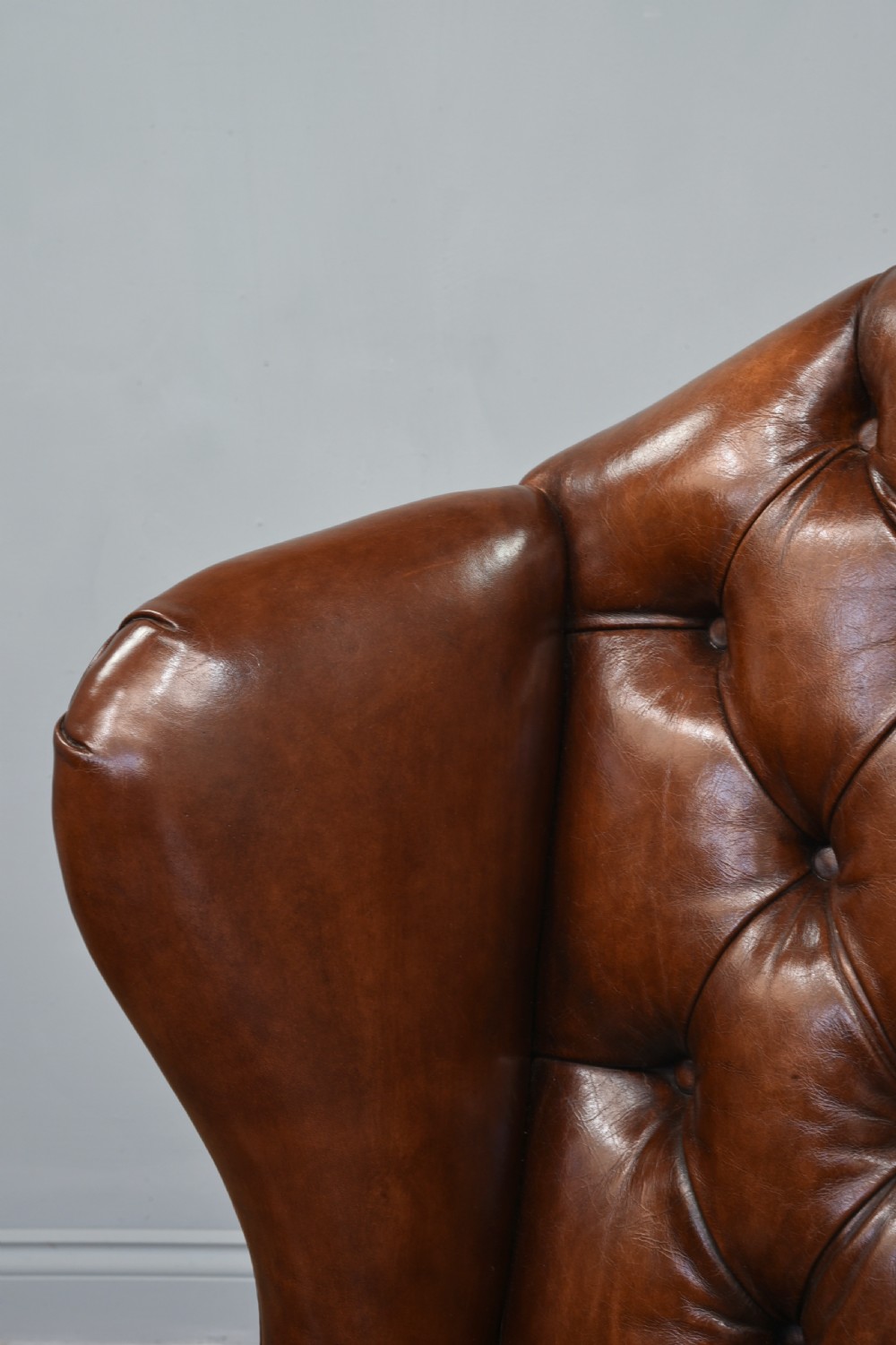Antique leather wing chair  View III