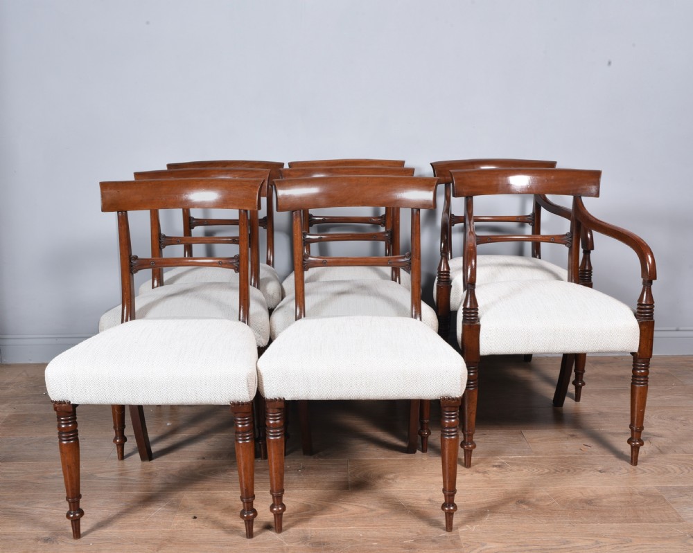 Set of eight Regency mahogany dining chairs 