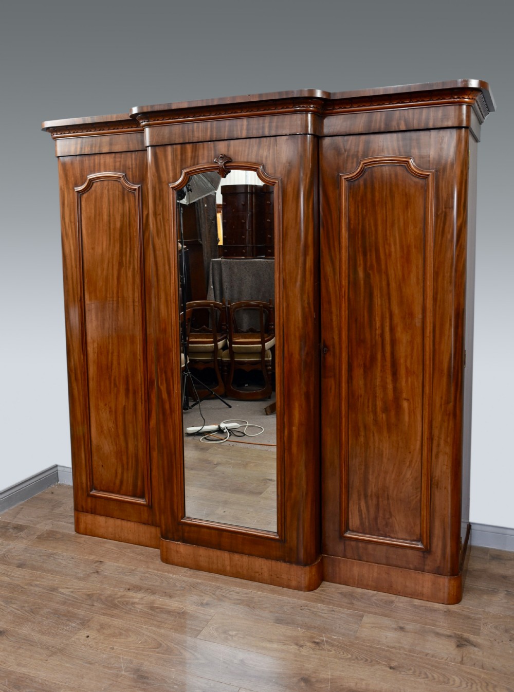Victorian breakfront triple wardrobe  View III