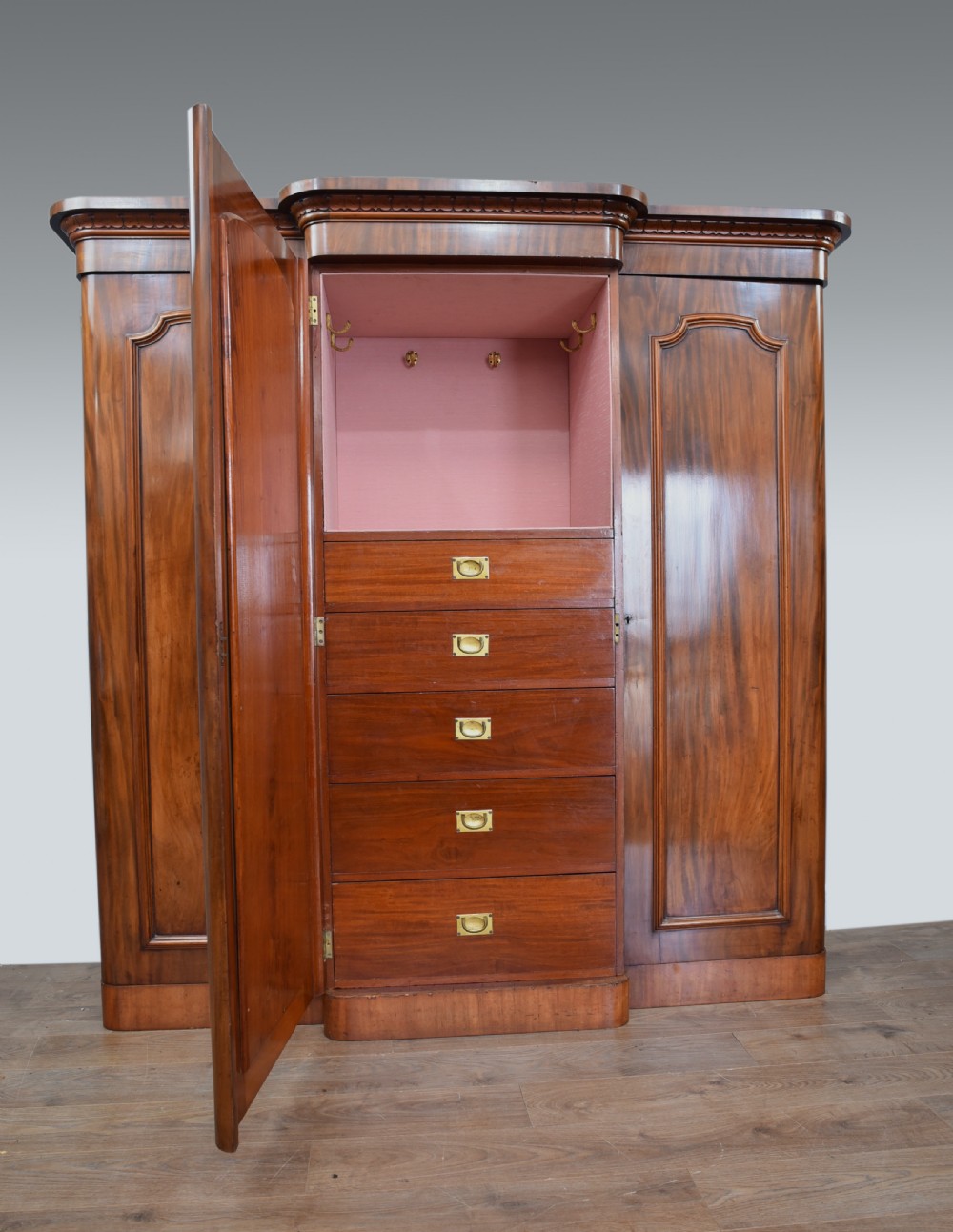 Victorian breakfront triple wardrobe  View IV