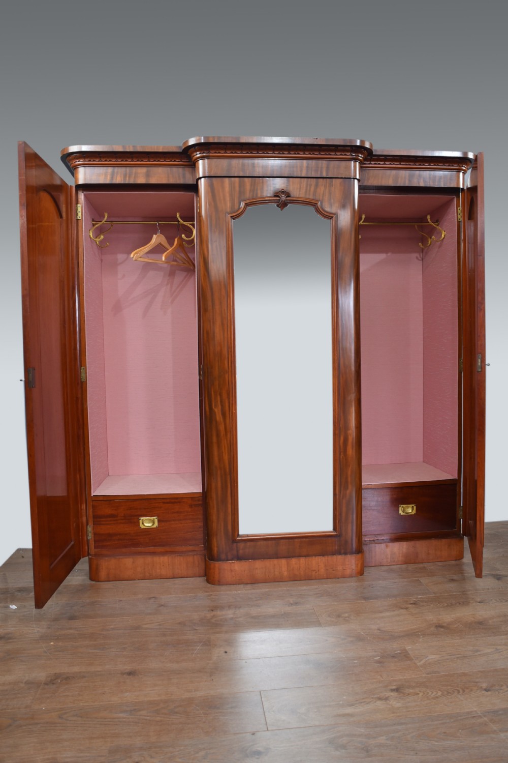Victorian breakfront triple wardrobe  View V