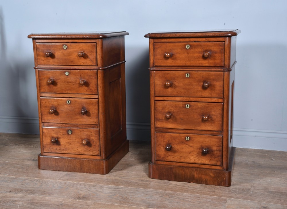 pair of Victorian bedside chests by Richardson & sons Hull  View II