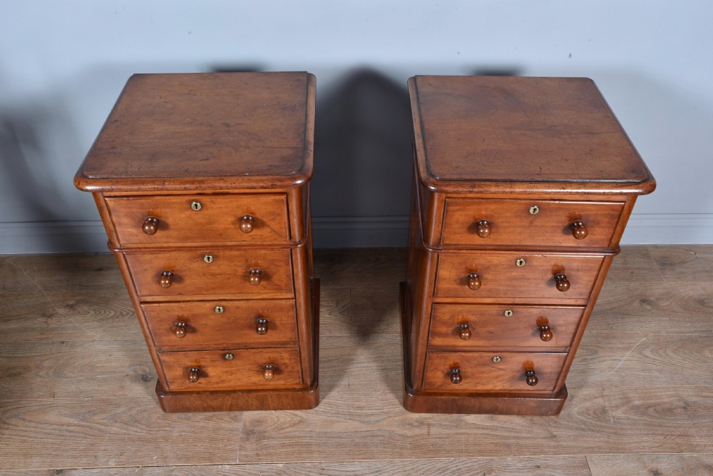 pair of Victorian bedside chests by Richardson & sons Hull  View V