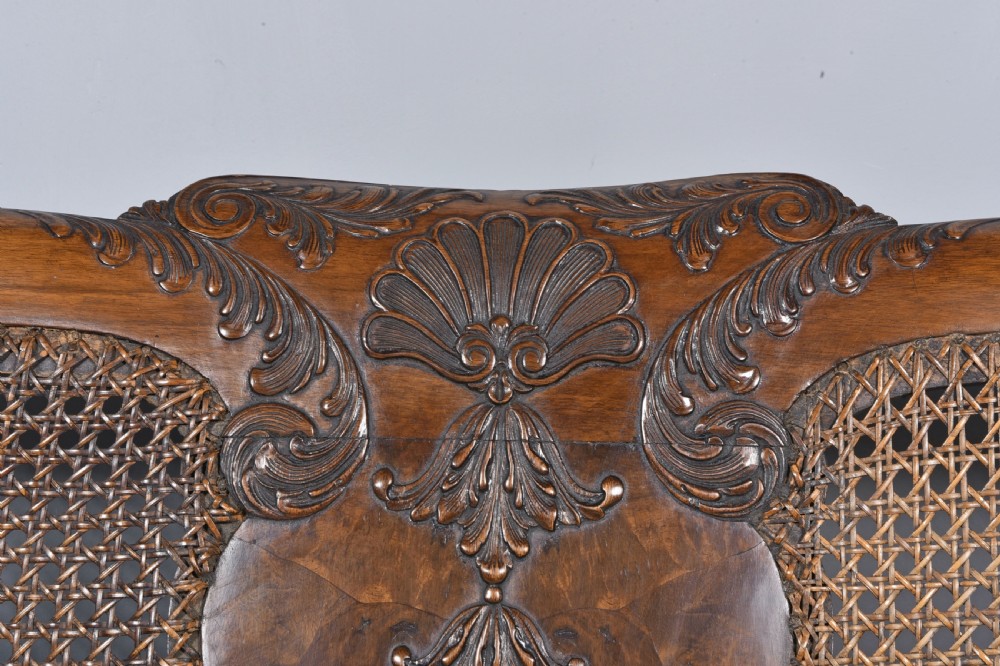 Antique carved walnut bergere suite sofa pair of chairs  View IX