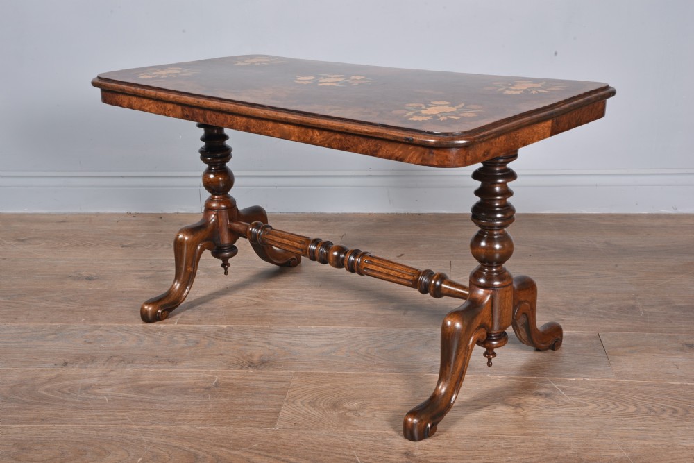 Antique Victorian walnut coffee table  View II
