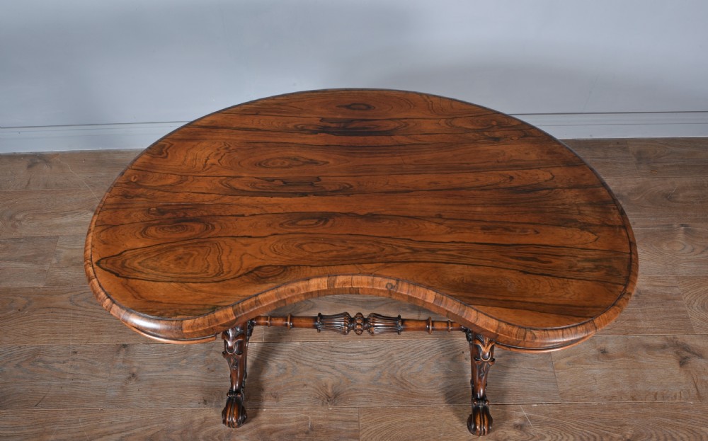 Antique Kidney shaped rosewood writing table  View III