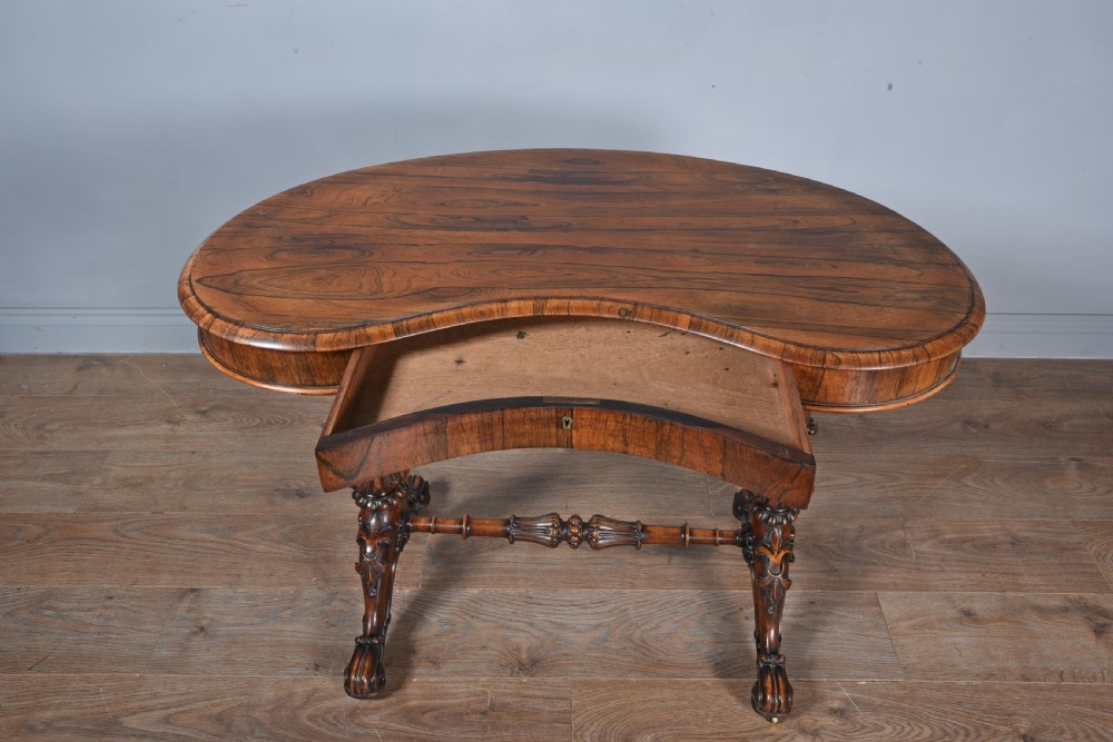Antique Kidney shaped rosewood writing table  View IV