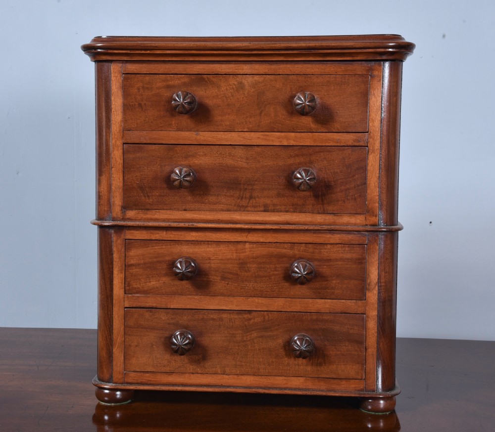 Antique small apprentice or sample mahogany chest of drawers 