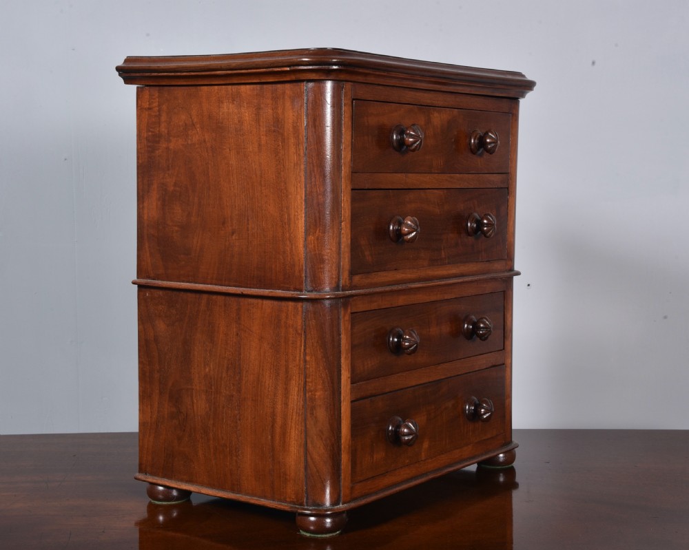 Antique small apprentice or sample mahogany chest of drawers  View II