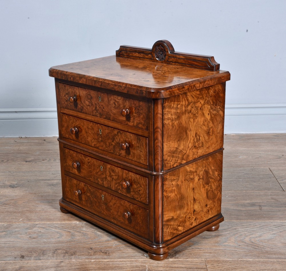 Antique Small apprentice cabinet makers walnut chest of drawers  View III
