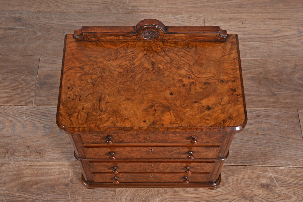 Antique Small apprentice cabinet makers walnut chest of drawers  View V