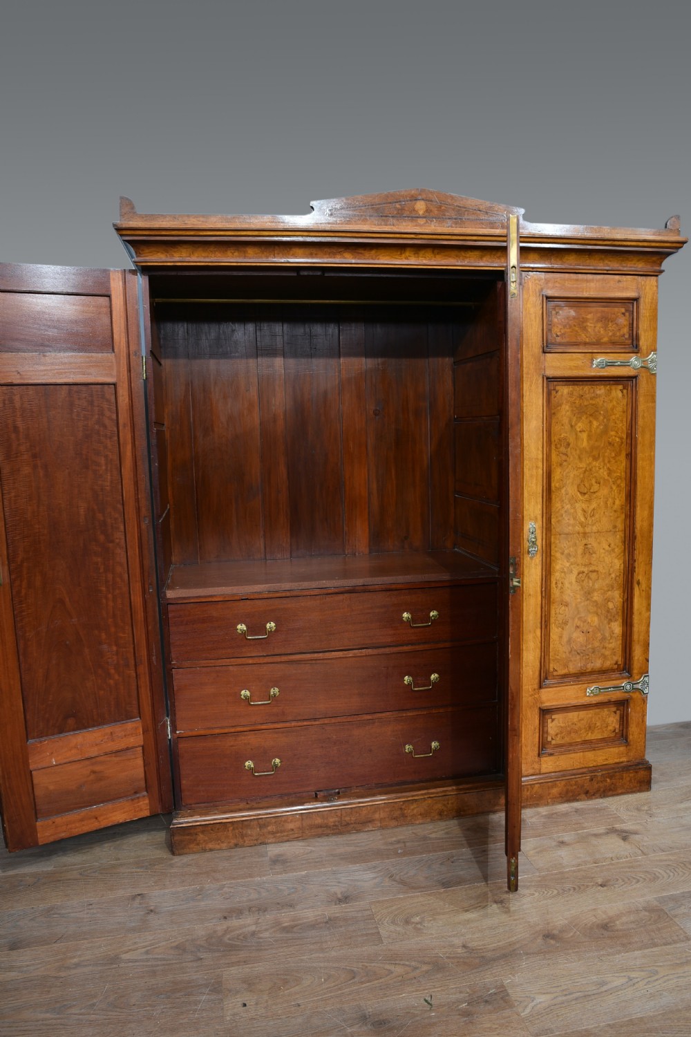 Antique walnut triple wardrobe  View IV