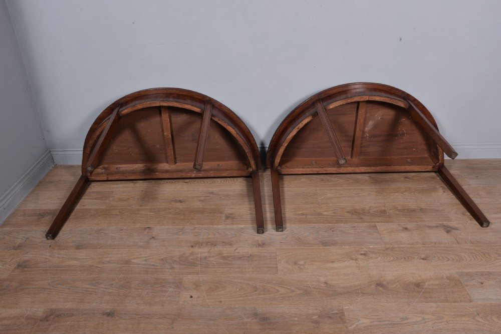 Antique pair of georgian mahogany demi lune console tables  View IV