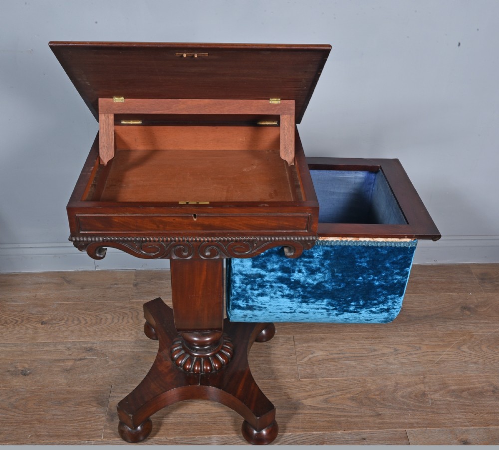 Regency mahogany occasional work table   View V