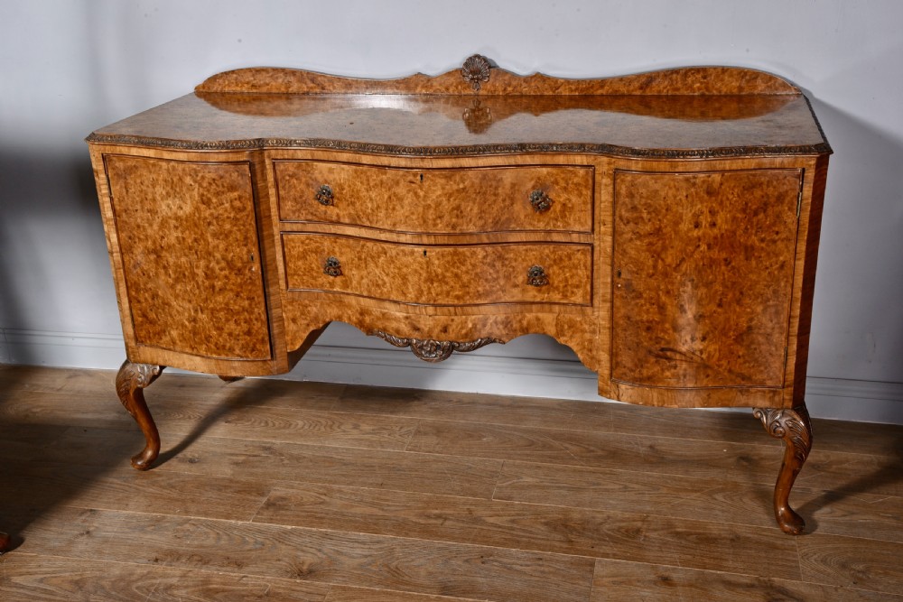 walnut Queen Anne dining suite table chairs server and sideboard  View II