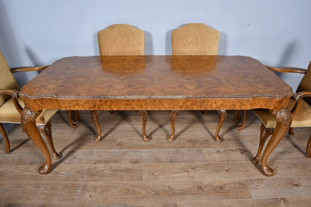 walnut Queen Anne dining suite table chairs server and sideboard  View IV
