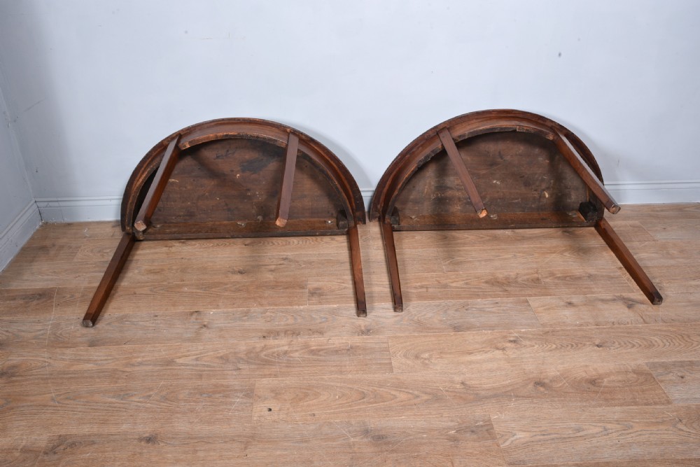 pair of Georgian mahogany Demi lune console tables  View IV