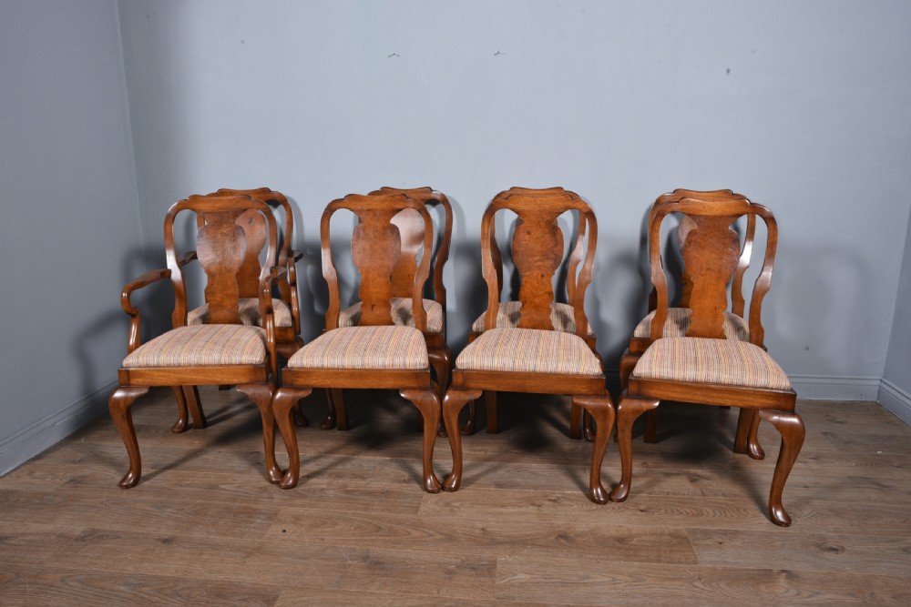 walnut dining table and eight chairs  View III