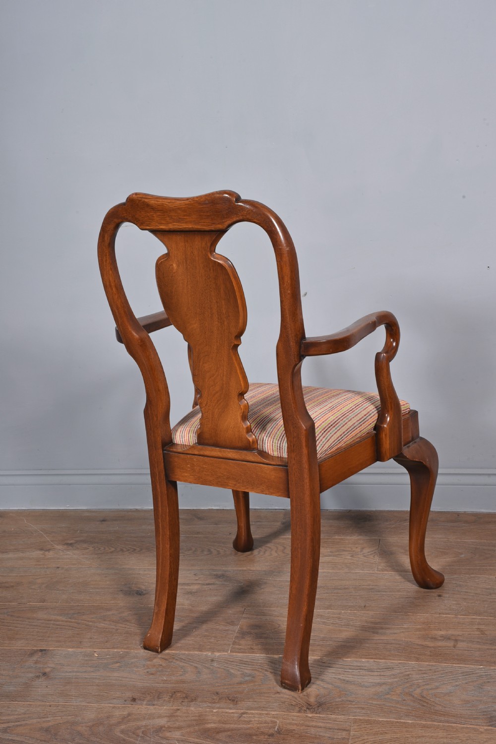 walnut dining table and eight chairs  View V